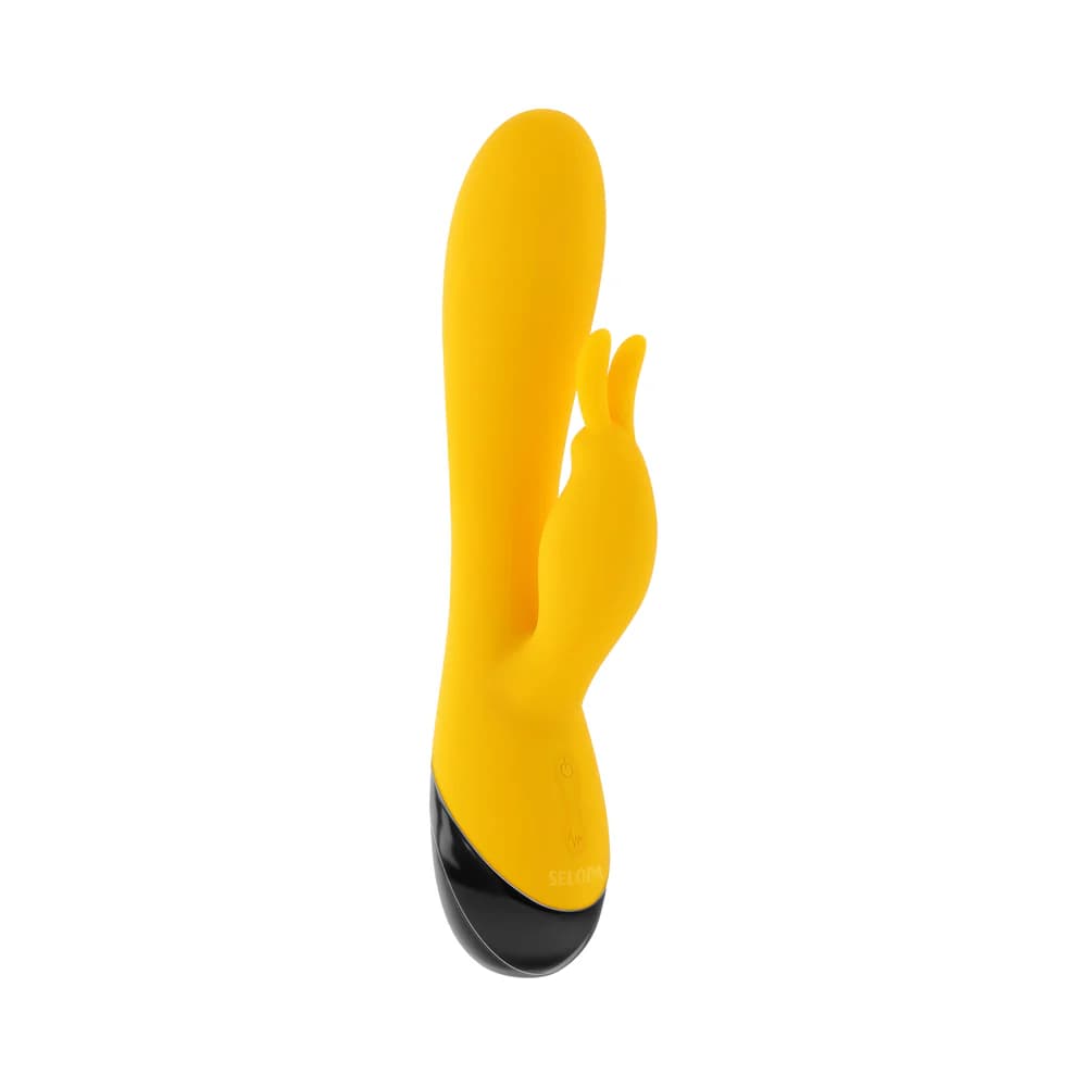Selopa Buzzz Bunny Rechargeable Silicone Flexible Rabbit Vibrator Yellow thumbnail 3