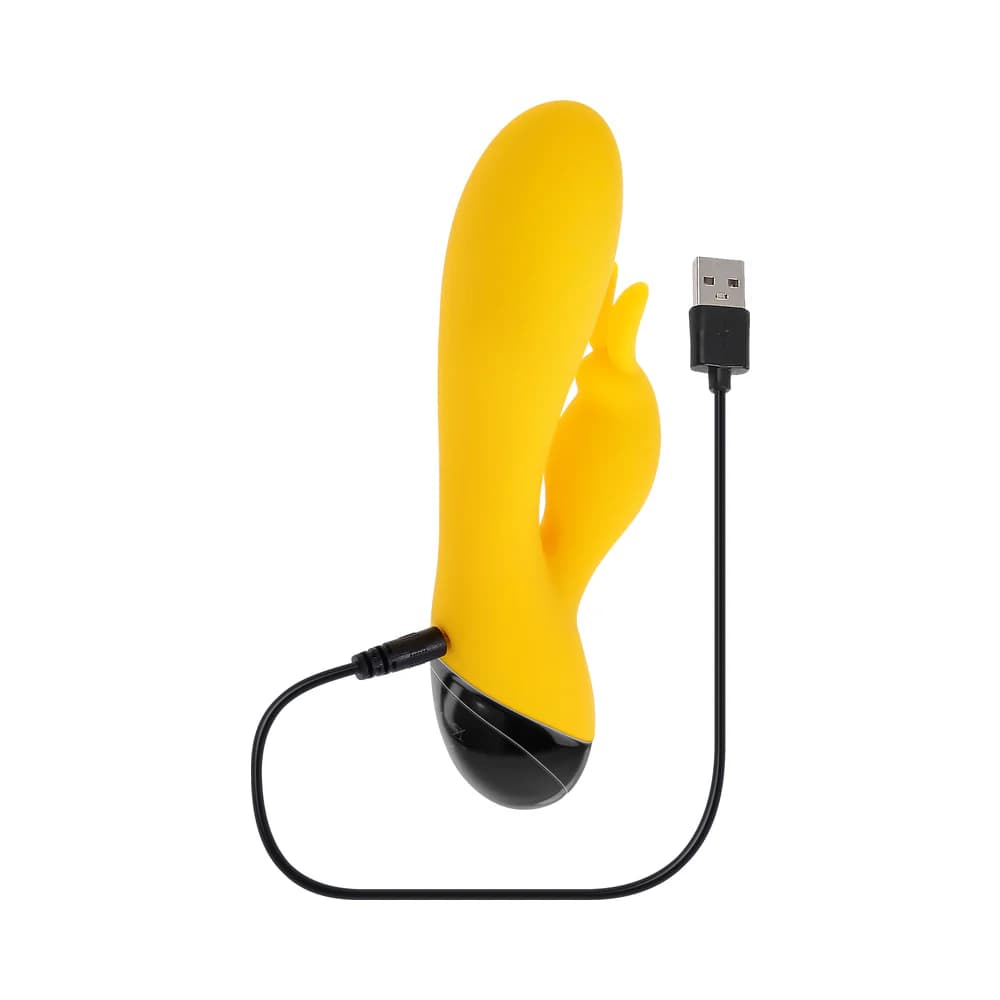 Selopa Buzzz Bunny Rechargeable Silicone Flexible Rabbit Vibrator Yellow thumbnail 9