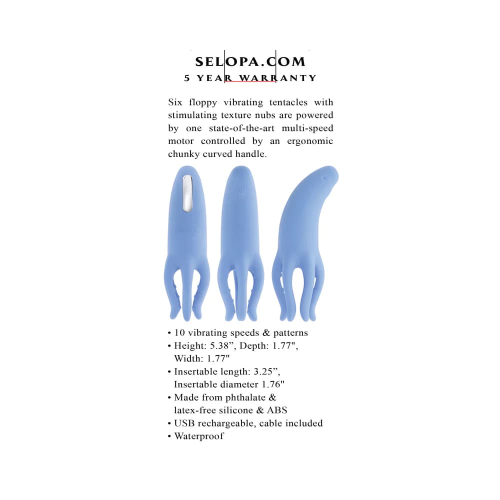 Selopa Tentacle Tickler Rechargeable Silicone Flexible Bead Vibrator Blue thumbnail 10