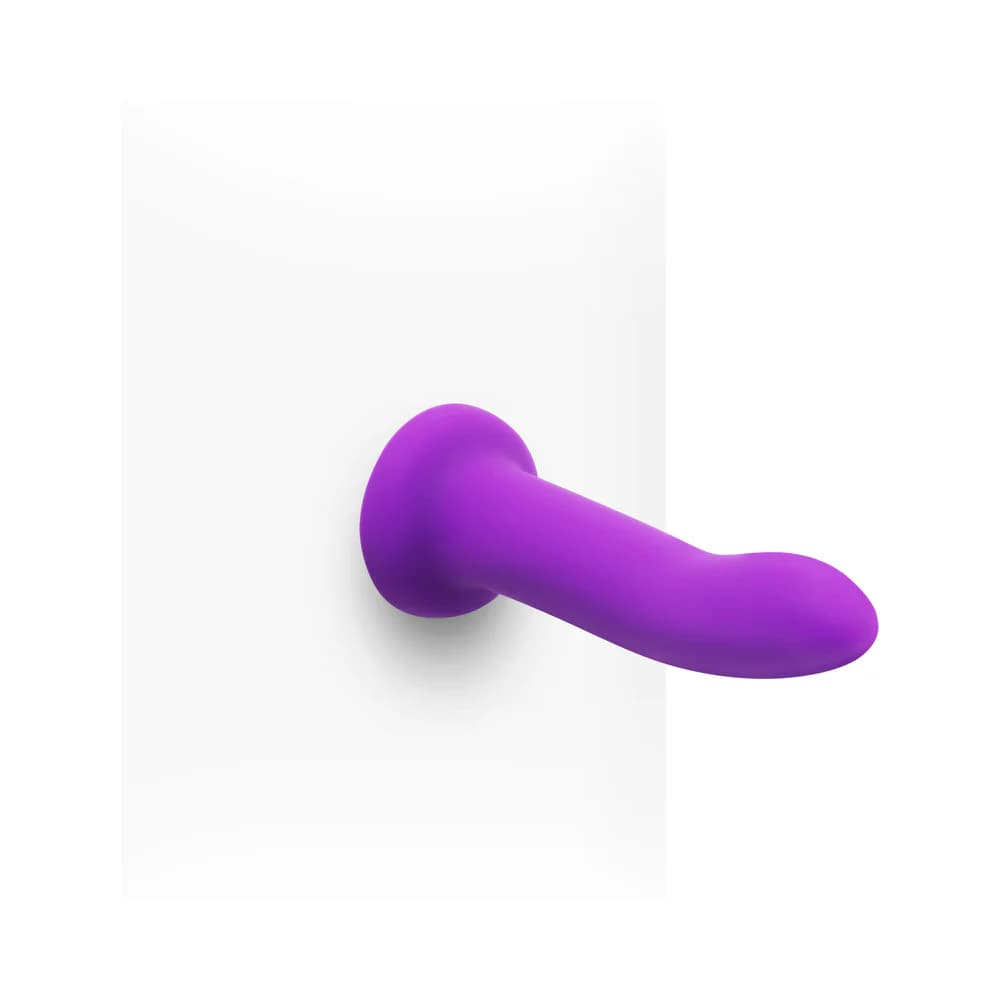 Together Duo Silicone 2-Piece 5.5 in. & 7.75 in. Dildo and Harness Set Purple thumbnail 9