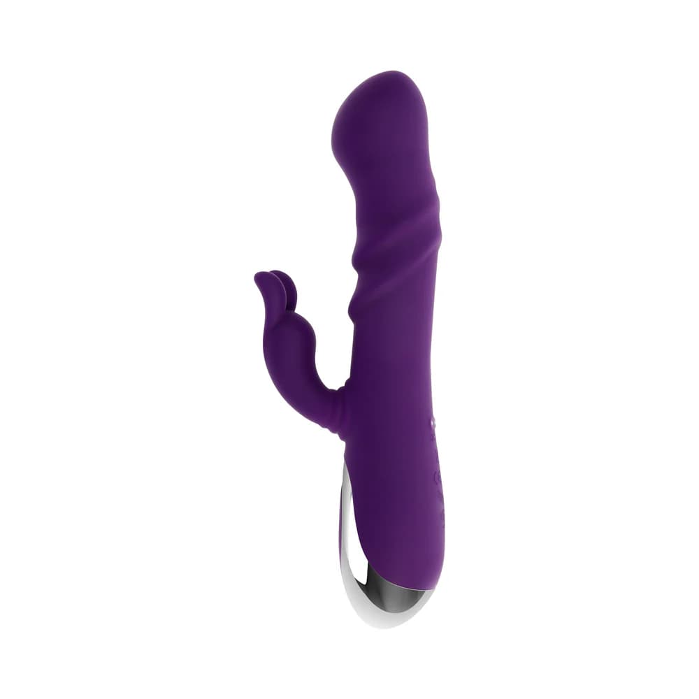 Playboy Bunny Punch Rechargeable Silicone Rabbit Vibrator Purple thumbnail 2