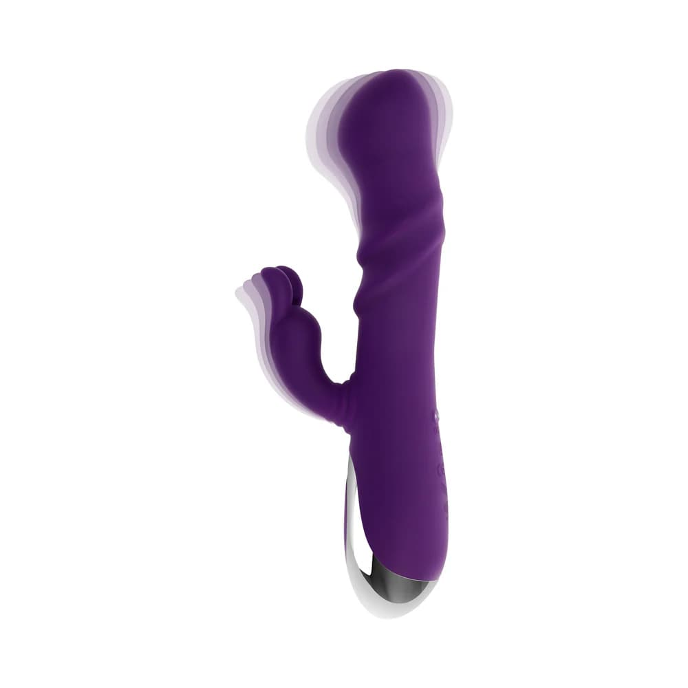 Playboy Bunny Punch Rechargeable Silicone Rabbit Vibrator Purple thumbnail 3
