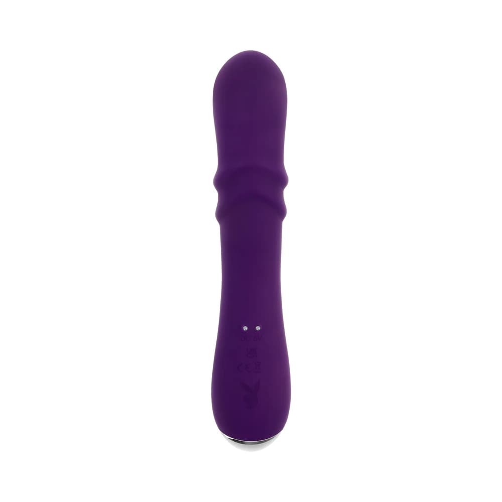 Playboy Bunny Punch Rechargeable Silicone Rabbit Vibrator Purple thumbnail 6