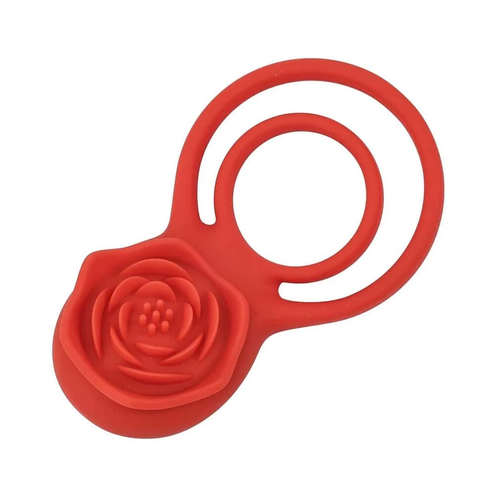 Adam & Eve Double Ring Vibrating Rose Cock Ring thumbnail 5