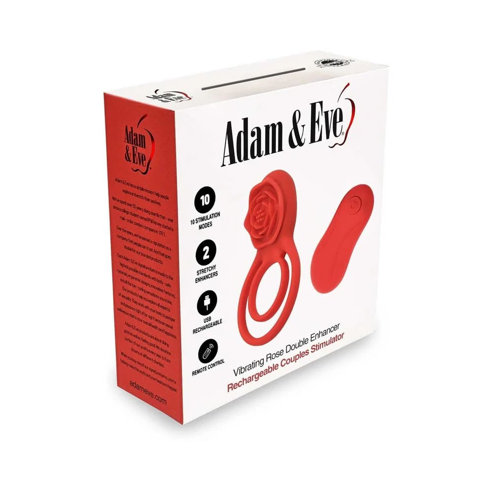 Adam & Eve Double Ring Vibrating Rose Cock Ring thumbnail 8