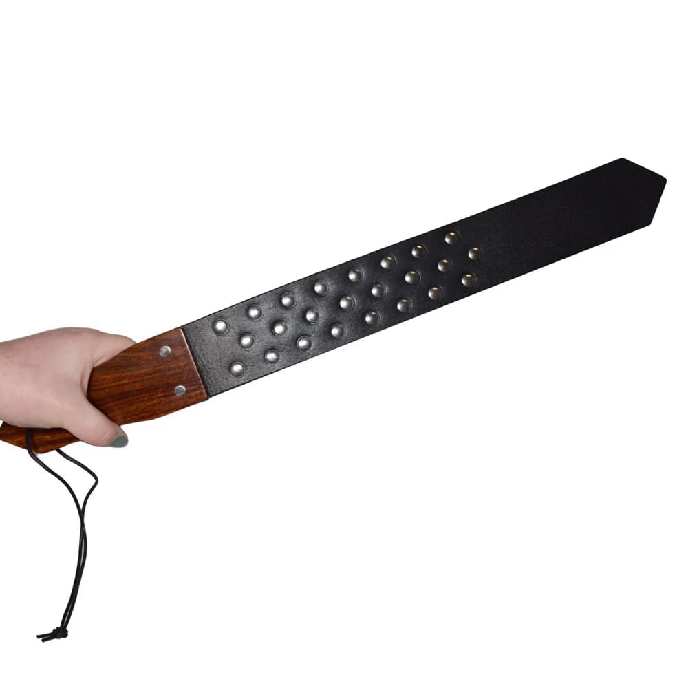 Prowler RED Leather and Wood Studded Paddle thumbnail 2