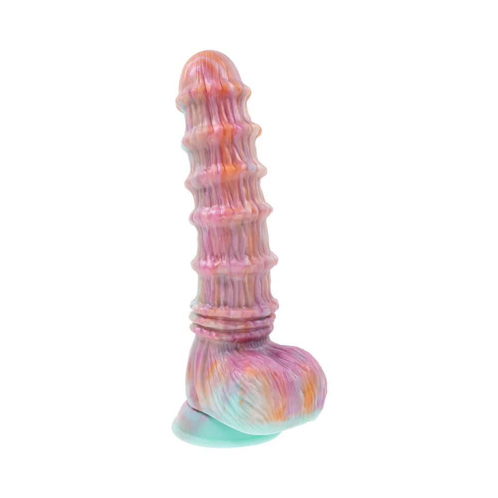 Evolved Fantasy Multicolor Vibrating Ribbed Dildo thumbnail 5