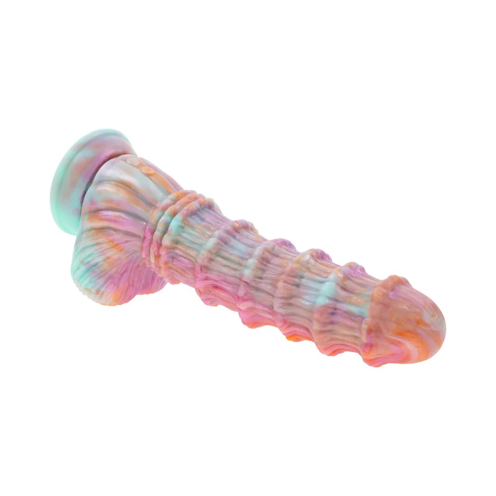 Evolved Fantasy Multicolor Vibrating Ribbed Dildo thumbnail 7