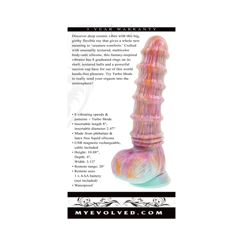 Evolved Fantasy Multicolor Vibrating Ribbed Dildo thumbnail 10