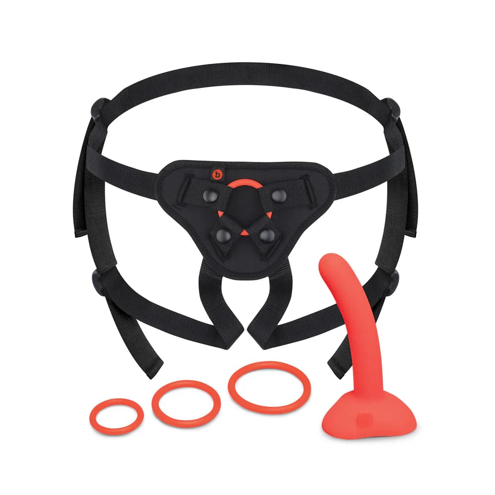 b-Vibe Beginners Strap-On Harness Set with 5 in. Silicone Dildo Peg thumbnail 2