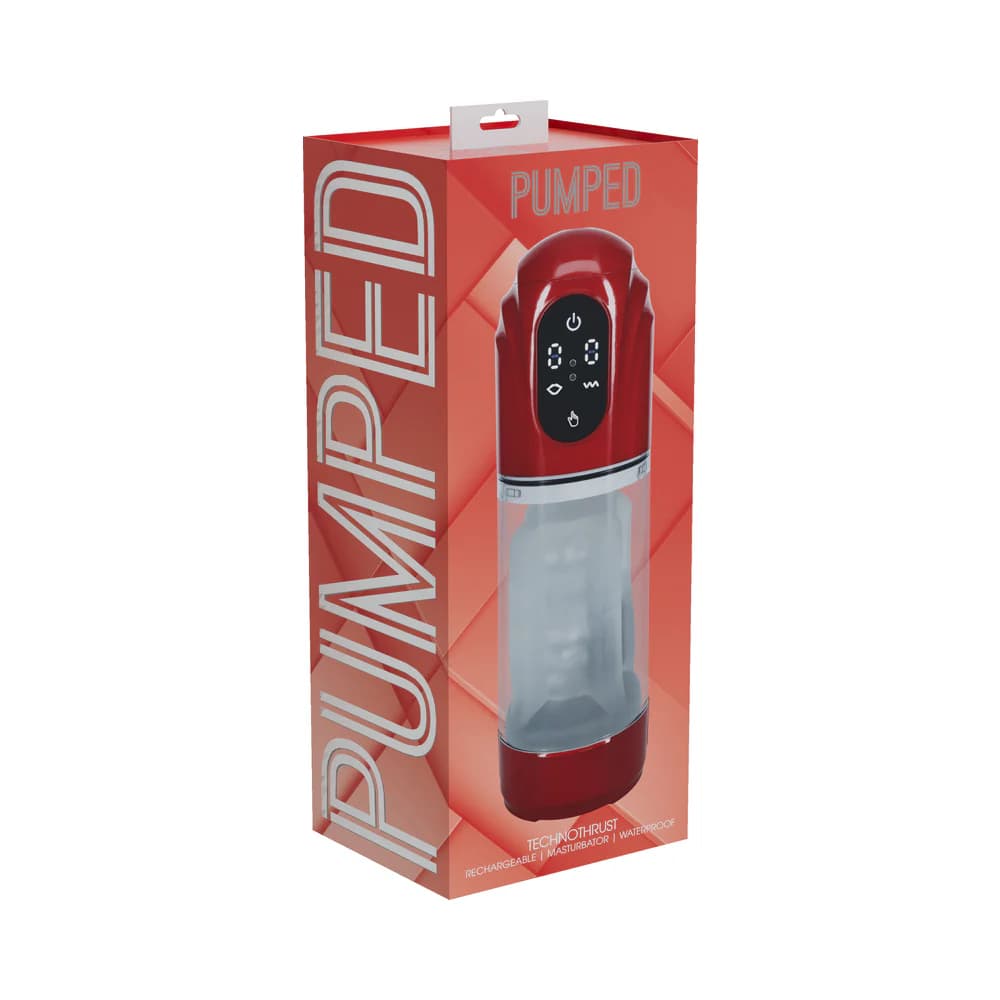 PUMPED TechnoThrust Automatic Masturbator Waterproof Metallic Red