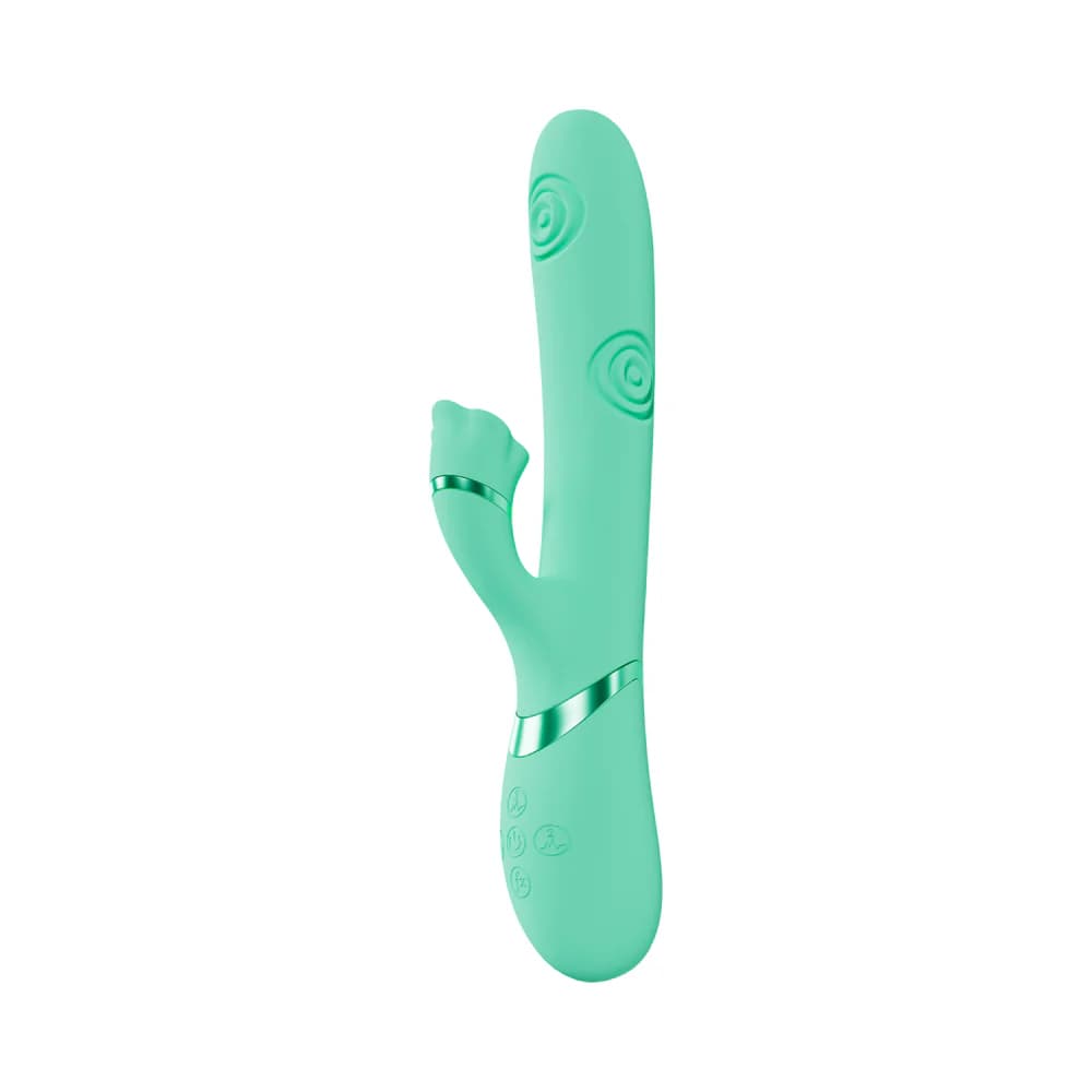 VIVE Fiore Rechargeable G-Spot Air Wave and Tapping Flared Clit Stimulator Green thumbnail 2