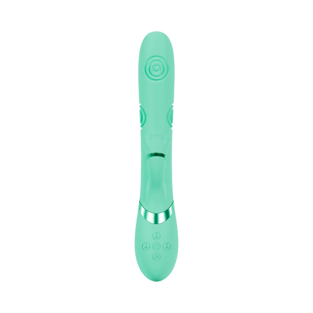 VIVE Fiore Rechargeable G-Spot Air Wave and Tapping Flared Clit Stimulator Green thumbnail 3