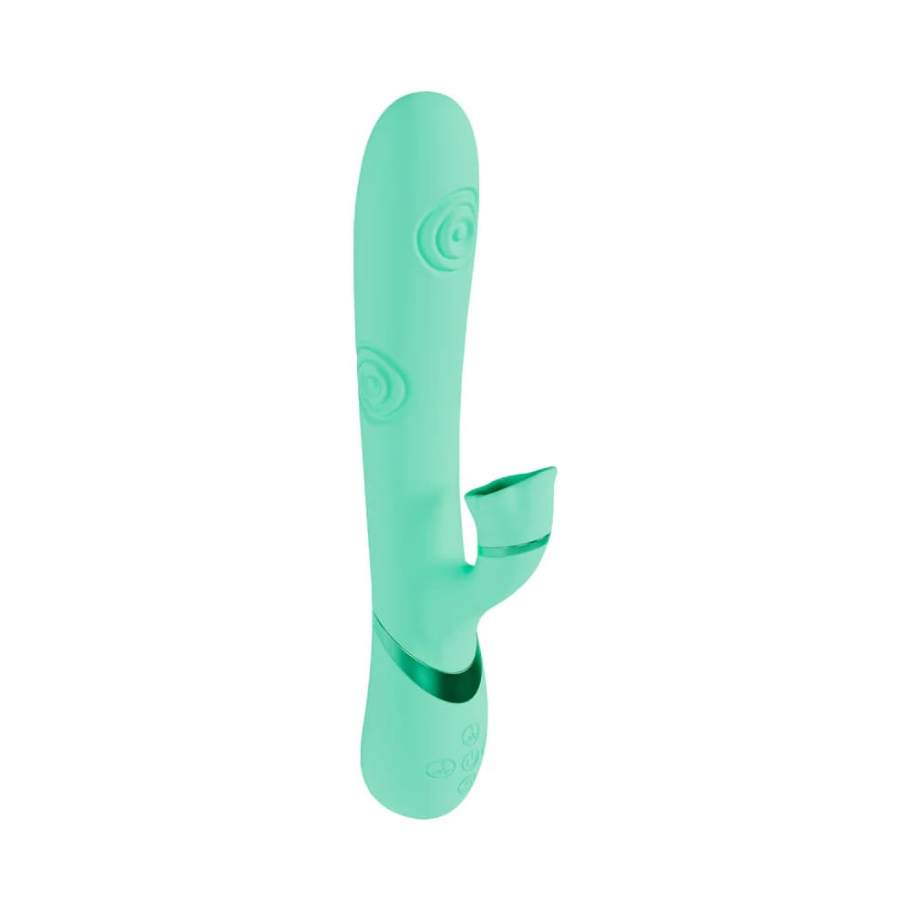 VIVE Fiore Rechargeable G-Spot Air Wave and Tapping Flared Clit Stimulator Green thumbnail 4