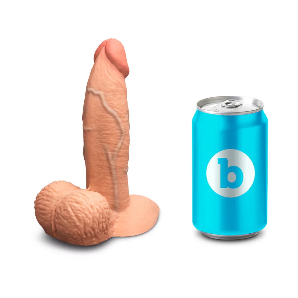 b-Vibe Slipskin Realistic Silicone Dildo 6 in. Girthy Mocha thumbnail 9