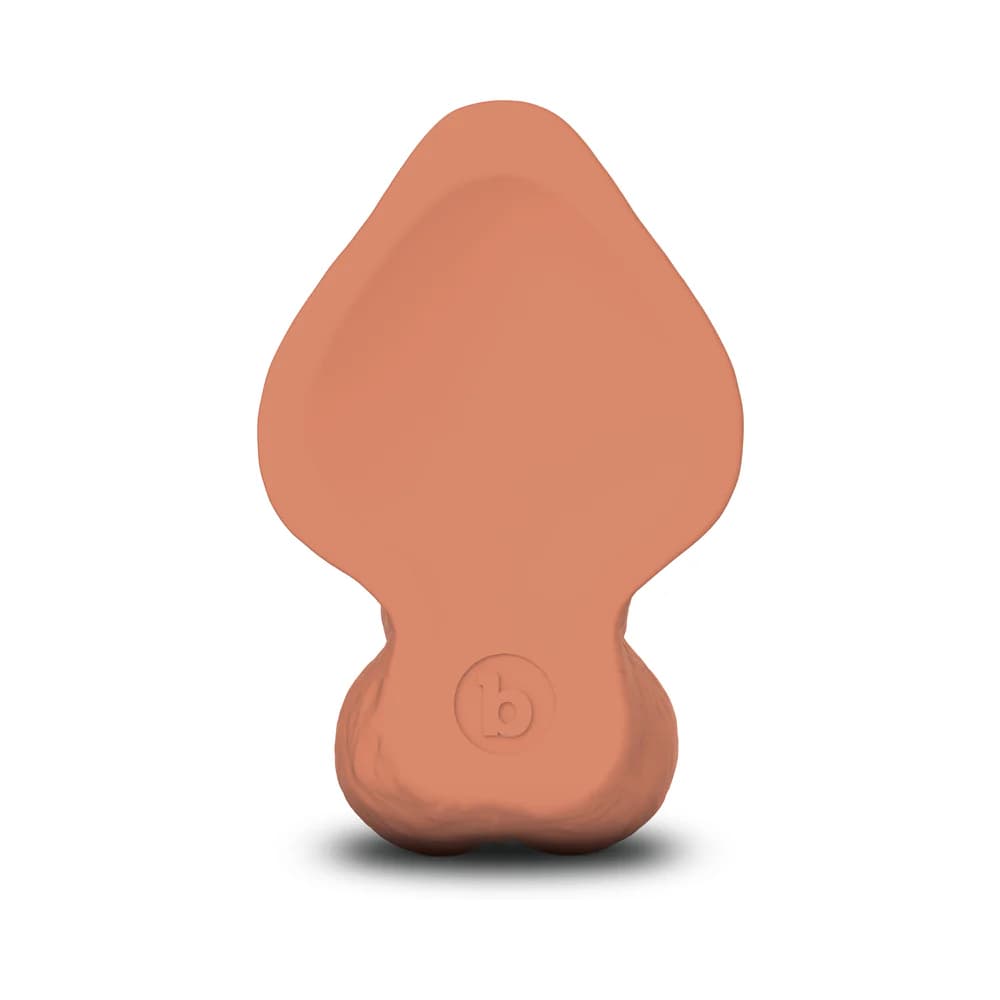 b-Vibe Slipskin Realistic Silicone Dildo 8 in. Curved Mocha thumbnail 5