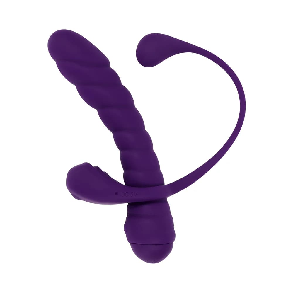 Playboy Twisted Playground Rechargeable Triple Stimulator Vibe Silicone Purple Acai thumbnail 2
