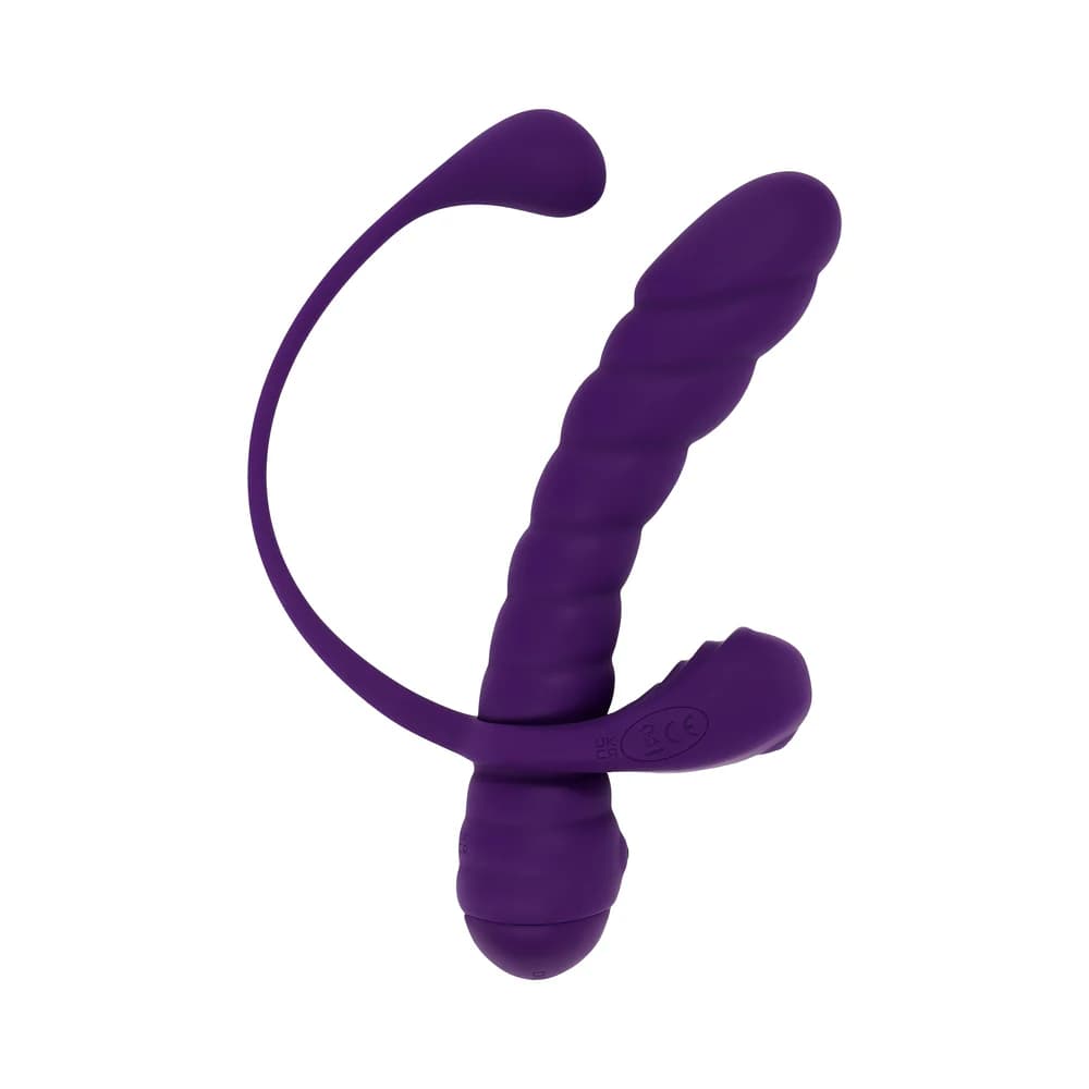 Playboy Twisted Playground Rechargeable Triple Stimulator Vibe Silicone Purple Acai thumbnail 4