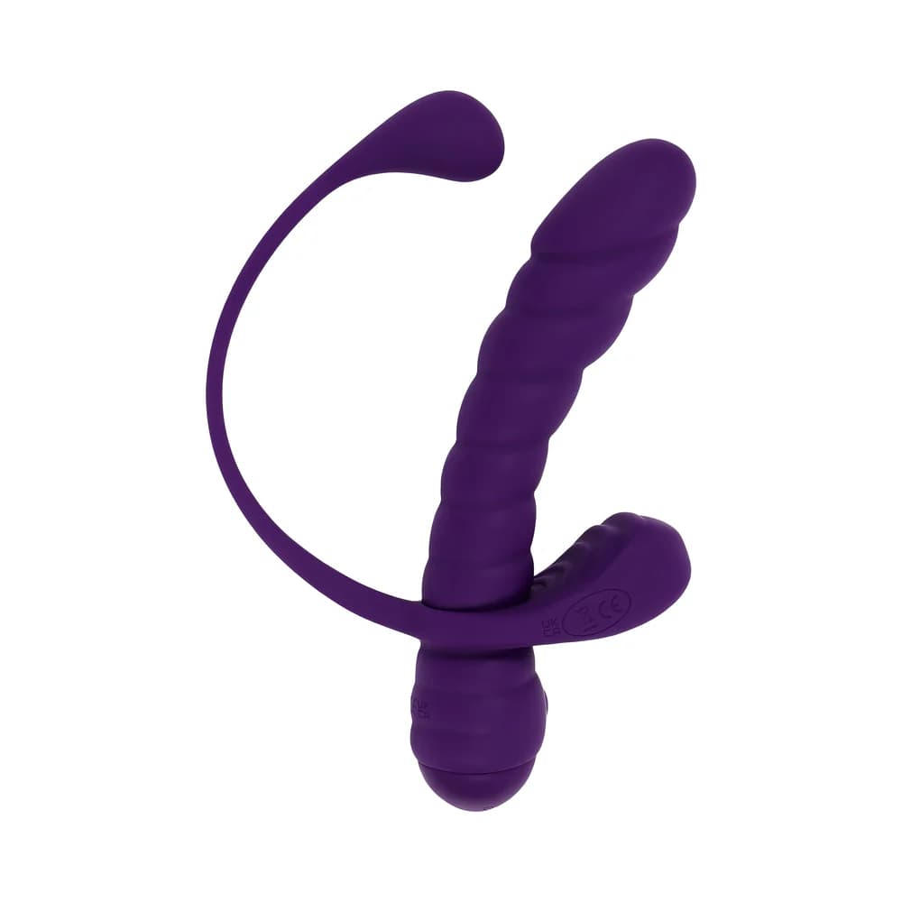Playboy Twisted Playground Rechargeable Triple Stimulator Vibe Silicone Purple Acai thumbnail 5