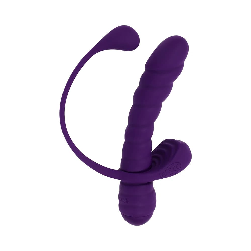 Playboy Twisted Playground Rechargeable Triple Stimulator Vibe Silicone Purple Acai thumbnail 6