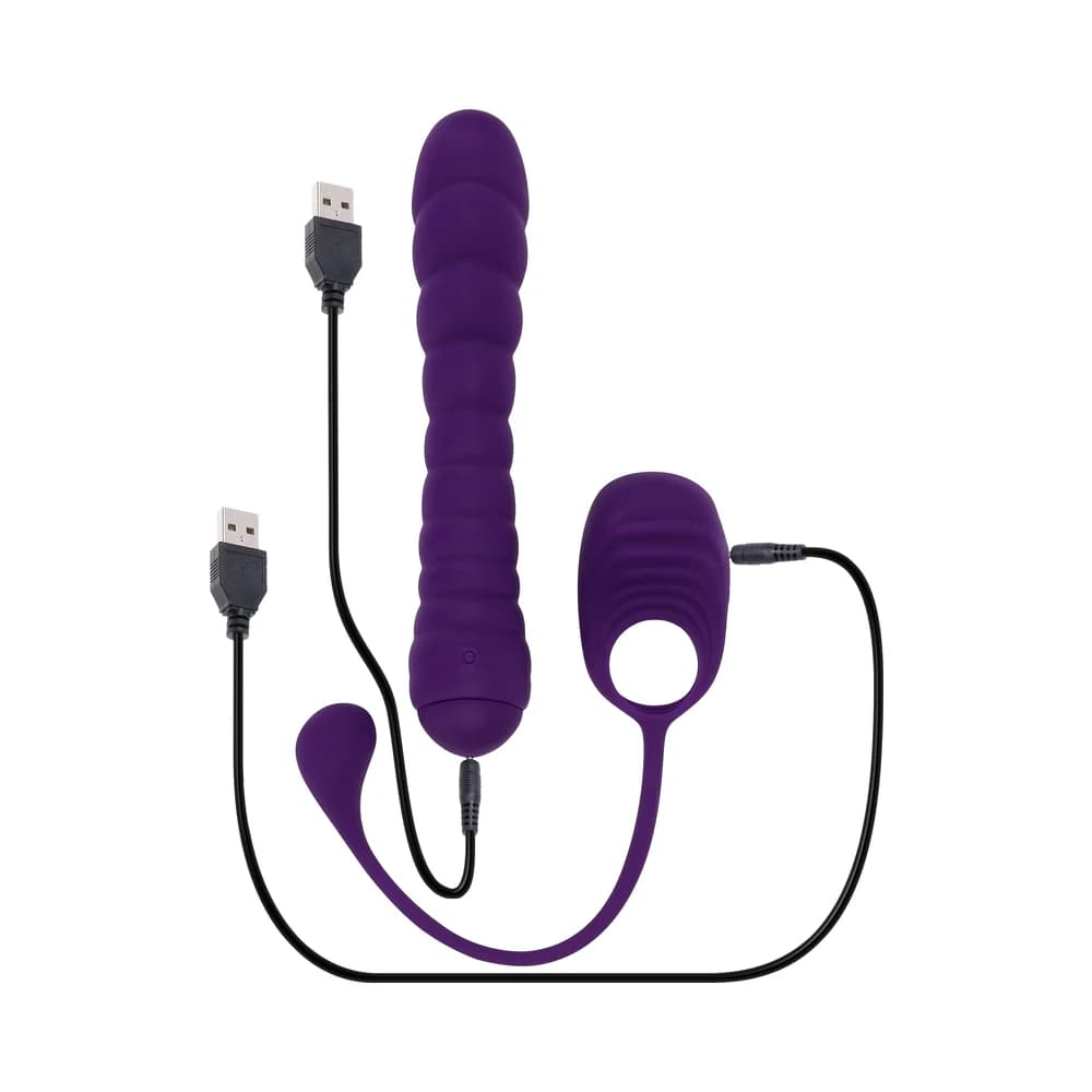 Playboy Twisted Playground Rechargeable Triple Stimulator Vibe Silicone Purple Acai thumbnail 10
