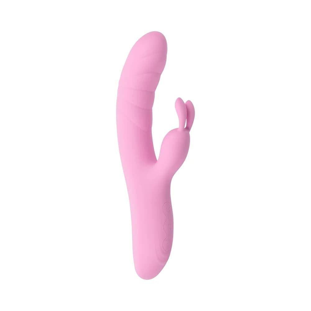 Playboy Rub Me Right Rechargeable Thrusting Dual Stimulator Silicone Pink Petal thumbnail 4