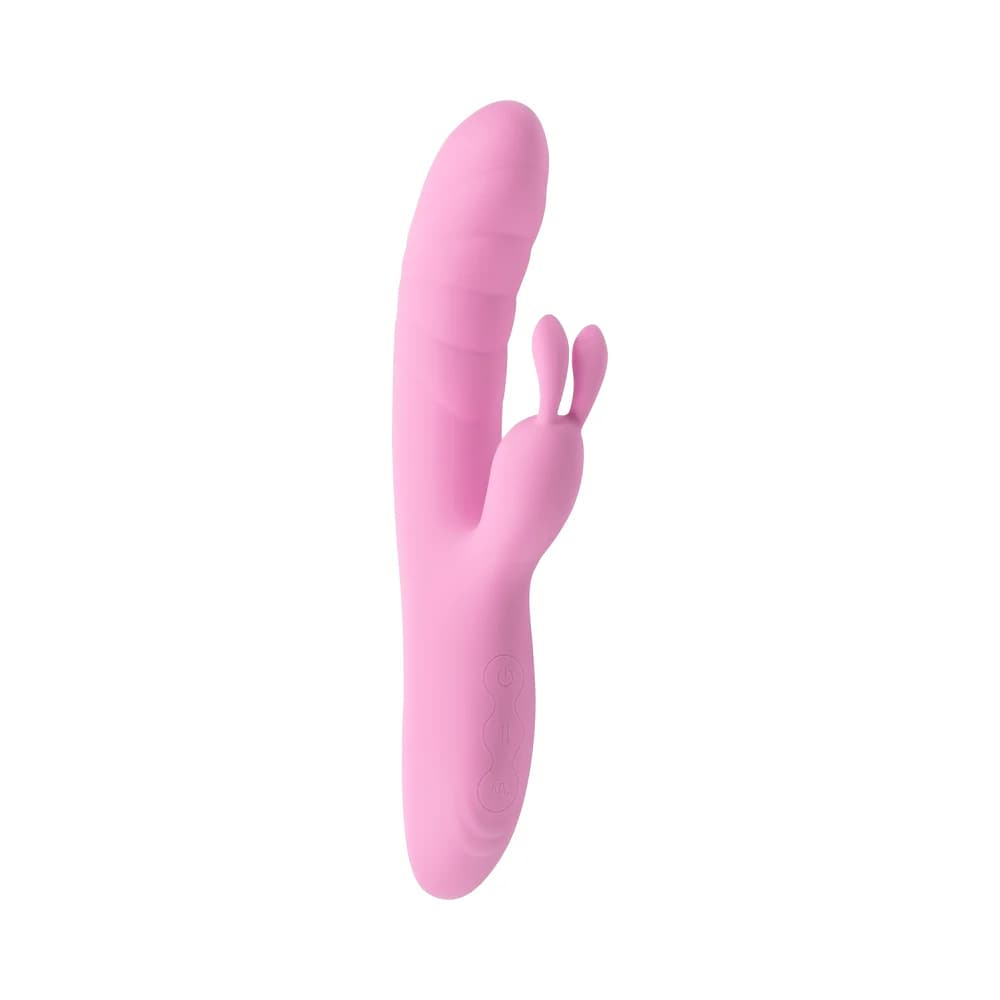 Playboy Rub Me Right Rechargeable Thrusting Dual Stimulator Silicone Pink Petal thumbnail 5