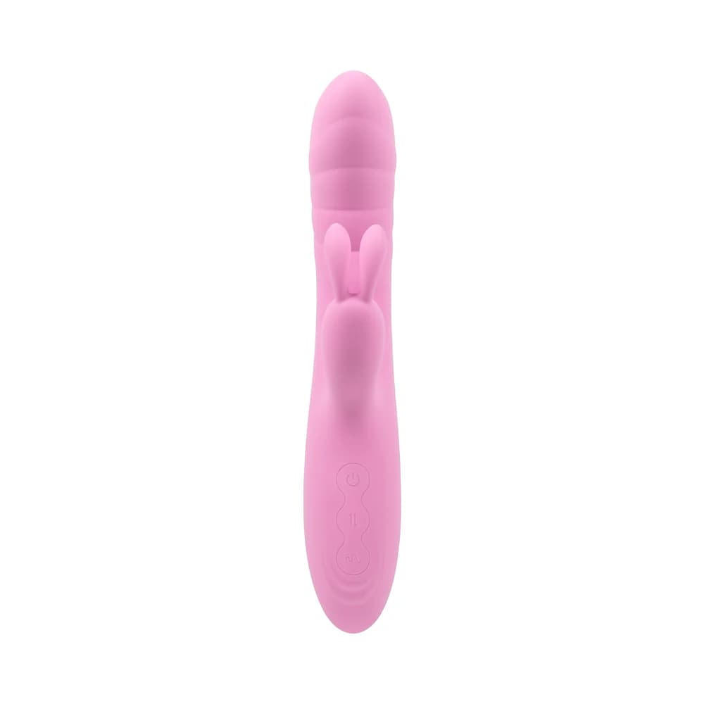 Playboy Rub Me Right Rechargeable Thrusting Dual Stimulator Silicone Pink Petal thumbnail 6