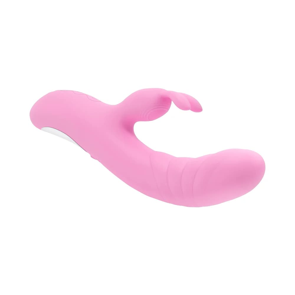Playboy Rub Me Right Rechargeable Thrusting Dual Stimulator Silicone Pink Petal thumbnail 8