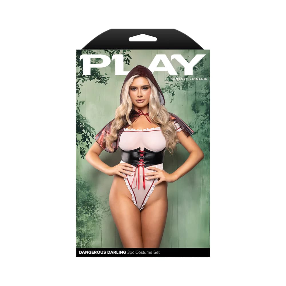 Fantasy Lingerie Play Dangerous Darling 3-Piece Costume Set L/XL