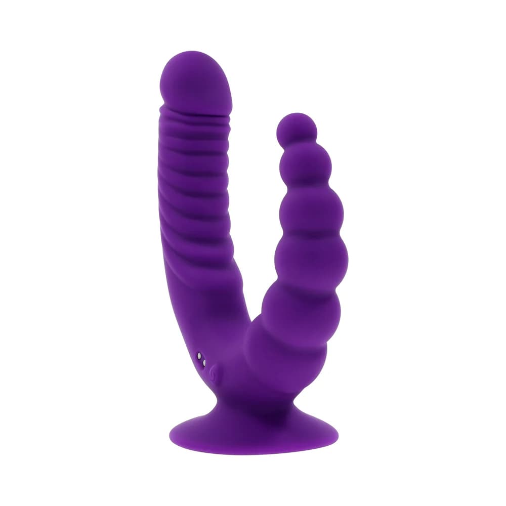 Evolved The Rider Rechargeable Double Vibrator Silicone Purple thumbnail 3