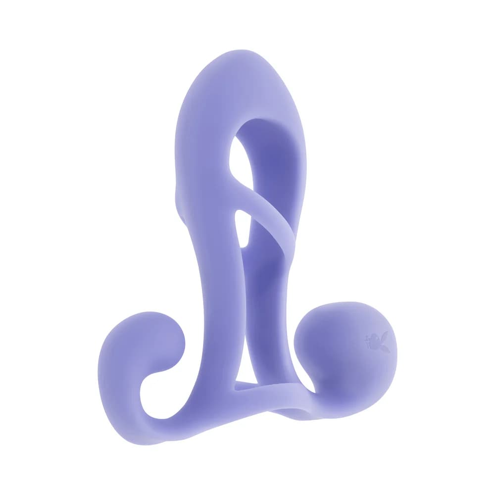 Playboy Fantasy Cage Rechargeable Vibrating Cock Cage Silicone Purple thumbnail 3