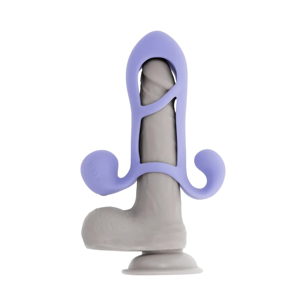 Playboy Fantasy Cage Rechargeable Vibrating Cock Cage Silicone Purple thumbnail 9