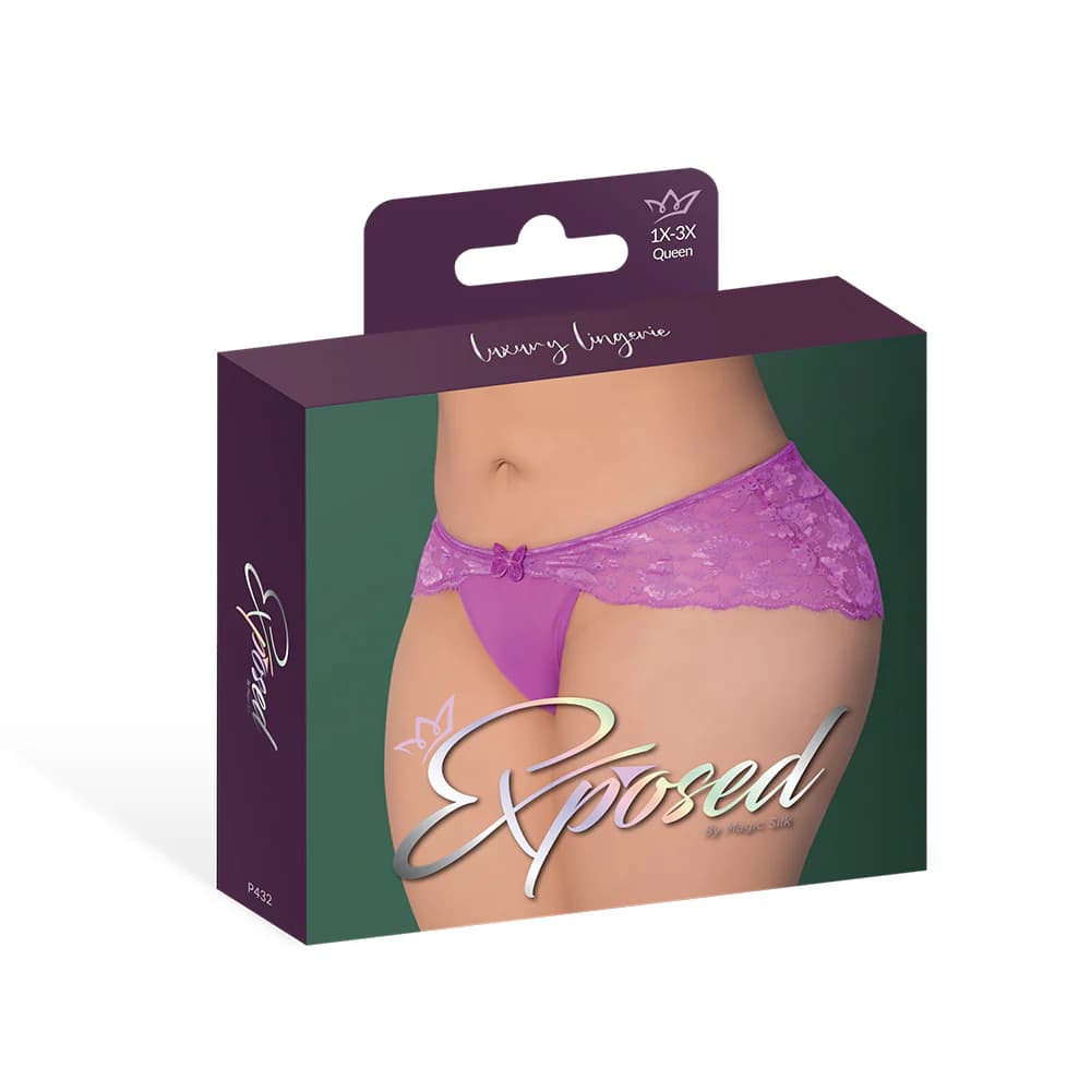 Magic Silk Butterfly Fantasies Boy Short Neon Purple Queen Size thumbnail 5
