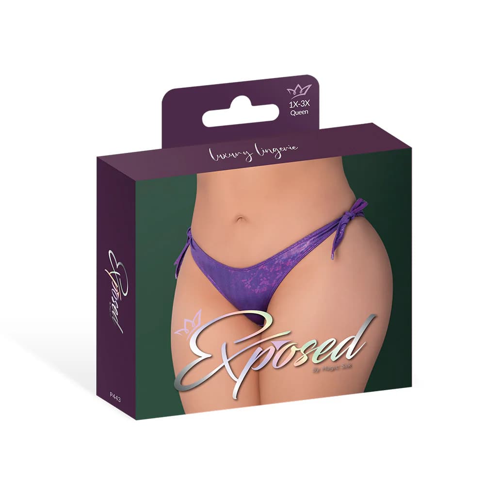 Magic Silk Glimmer Low Rise Tie Side Panty Purple Disco Queen Size thumbnail 3