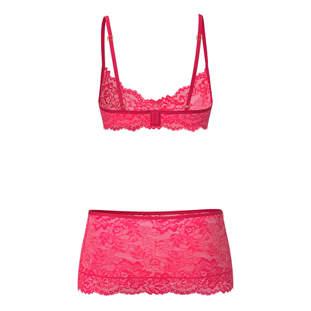 Magic Silk Get It Girl Bra, Skirt & Thong Set Diva Pink Queen Size thumbnail 6