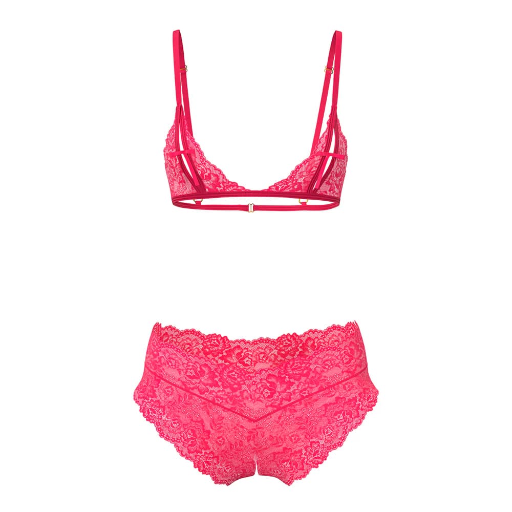 Magic Silk Get It Girl Peek-a-Boo Bralette & Split Crotch Boy Short Diva Pink Queen Size thumbnail 4