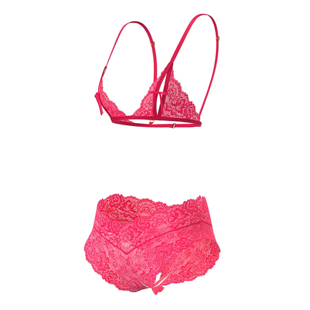 Magic Silk Get It Girl Peek-a-Boo Bralette & Split Crotch Boy Short Diva Pink Queen Size thumbnail 5