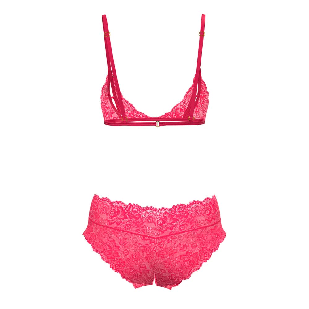 Magic Silk Get It Girl Peek-a-Boo Bralette & Split Crotch Boy Short Diva Pink Queen Size thumbnail 6