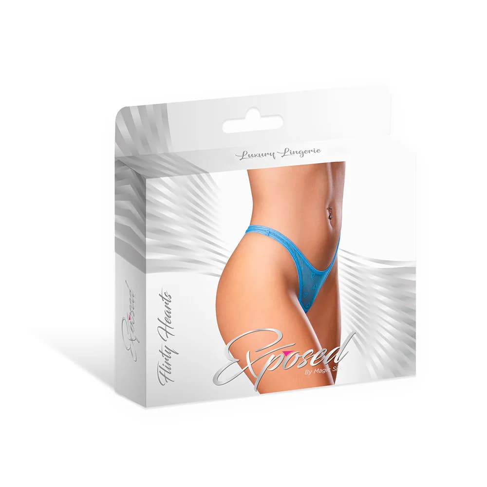 Magic Silk Flirty Hearts Low Rise Micro Thong Blue Sugar L/XL thumbnail 3