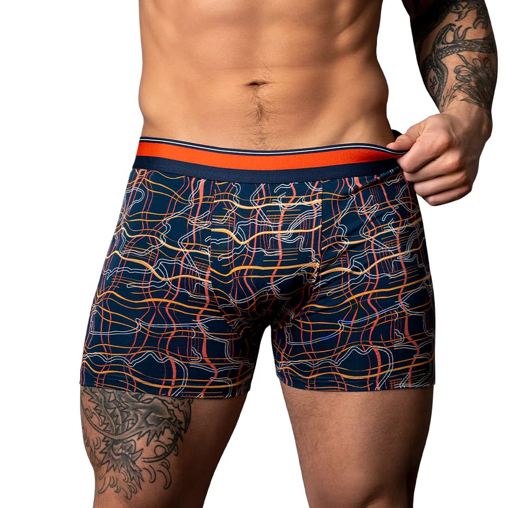 Male Power Soo Cumfy Boxer Brief Navy/Orange M thumbnail 2