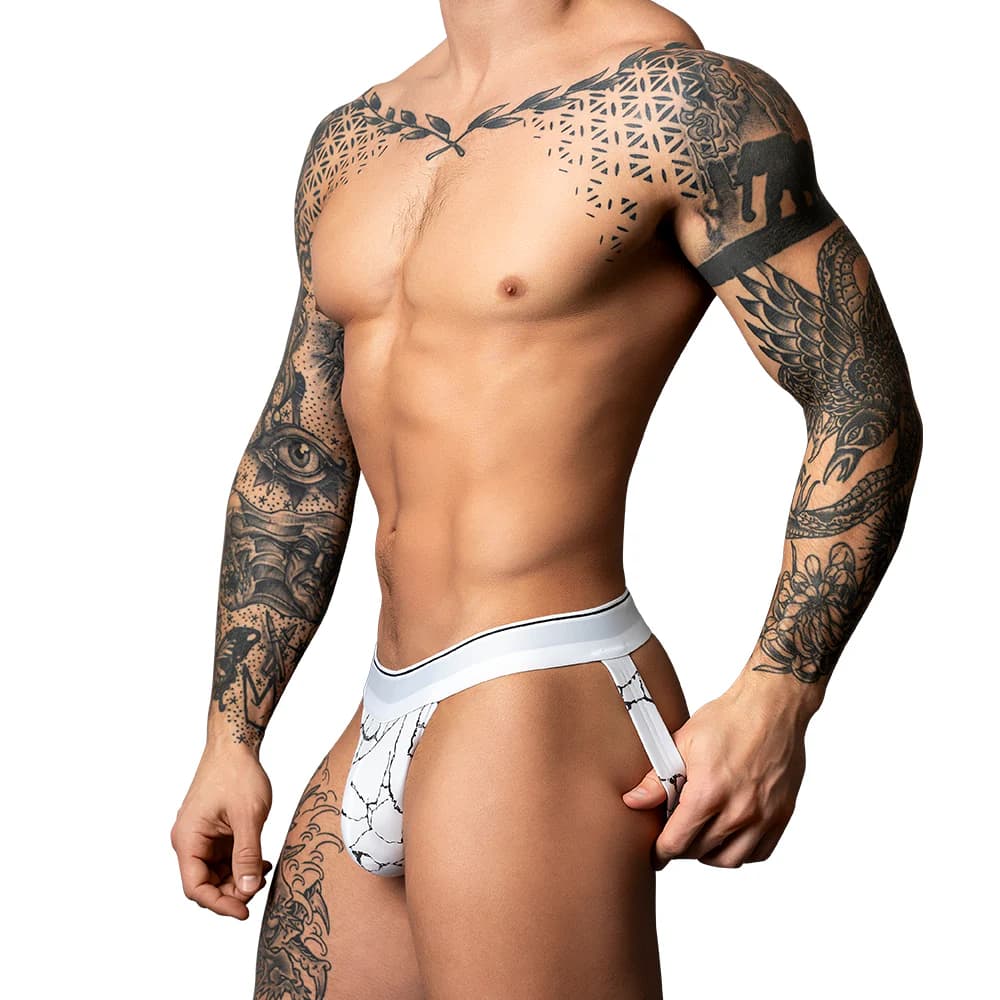 Male Power Soo Cumfy Jock Black/White S/M thumbnail 2