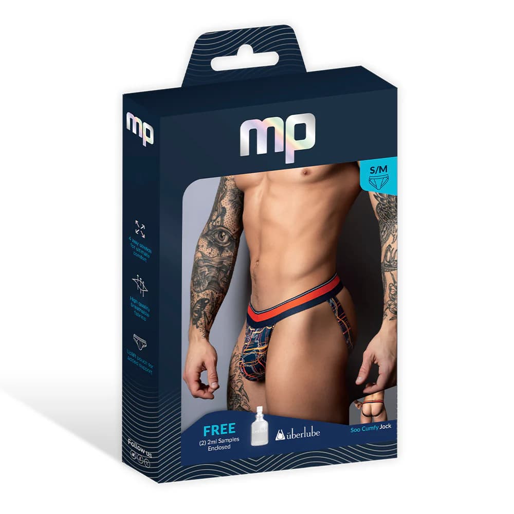 Male Power Soo Cumfy Jock Navy/Orange S/M thumbnail 6