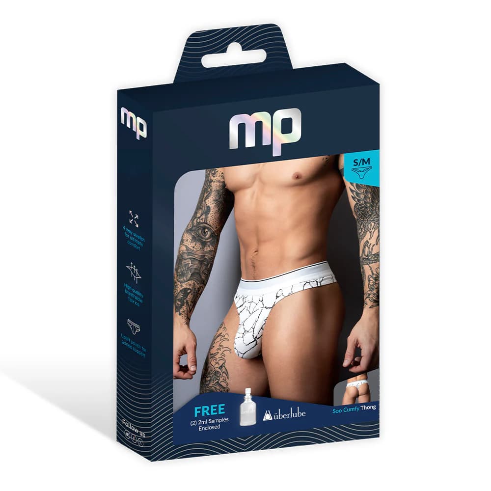 Male Power Soo Cumfy Thong Black/White S/M thumbnail 5