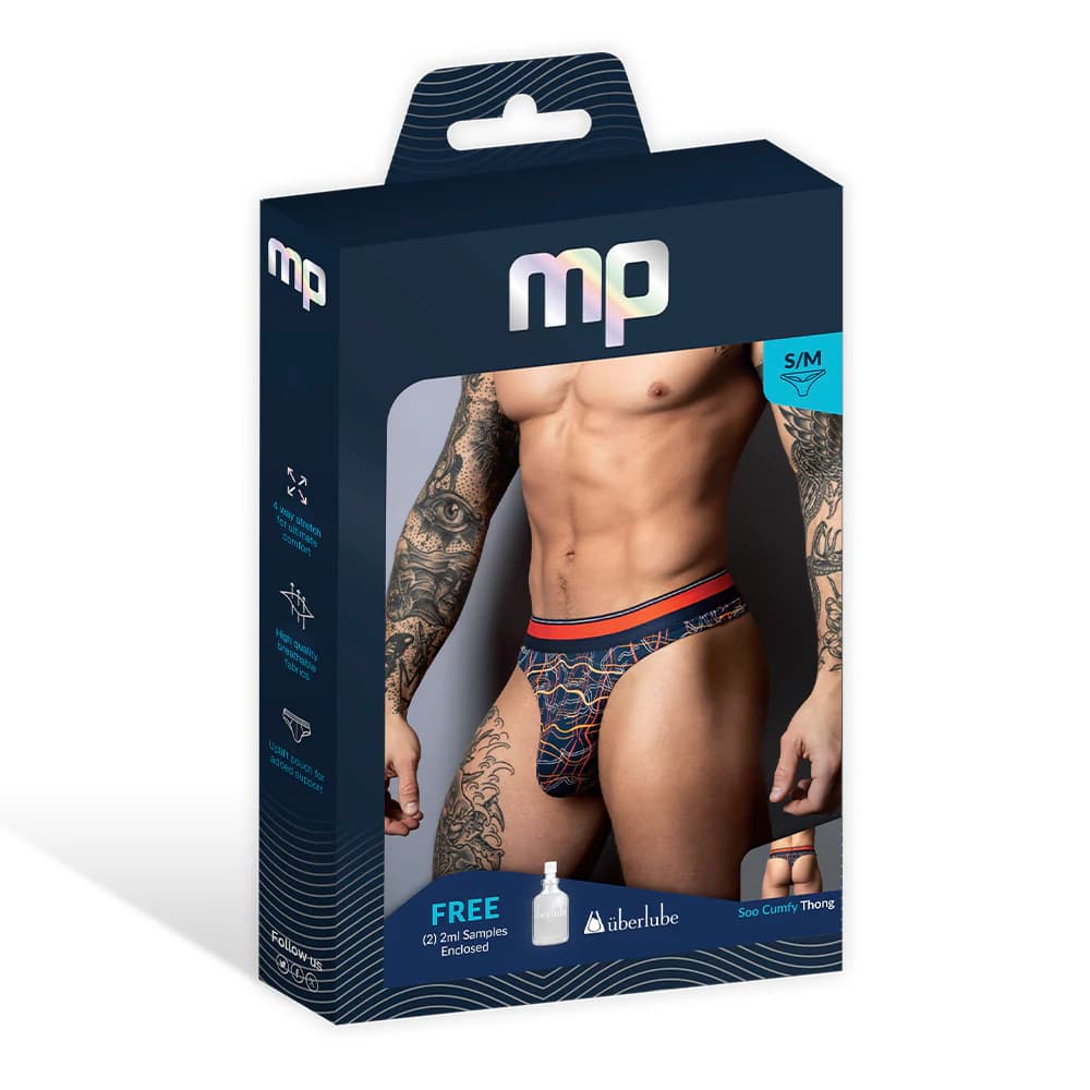 Male Power Soo Cumfy Thong Navy/Orange S/M thumbnail 5