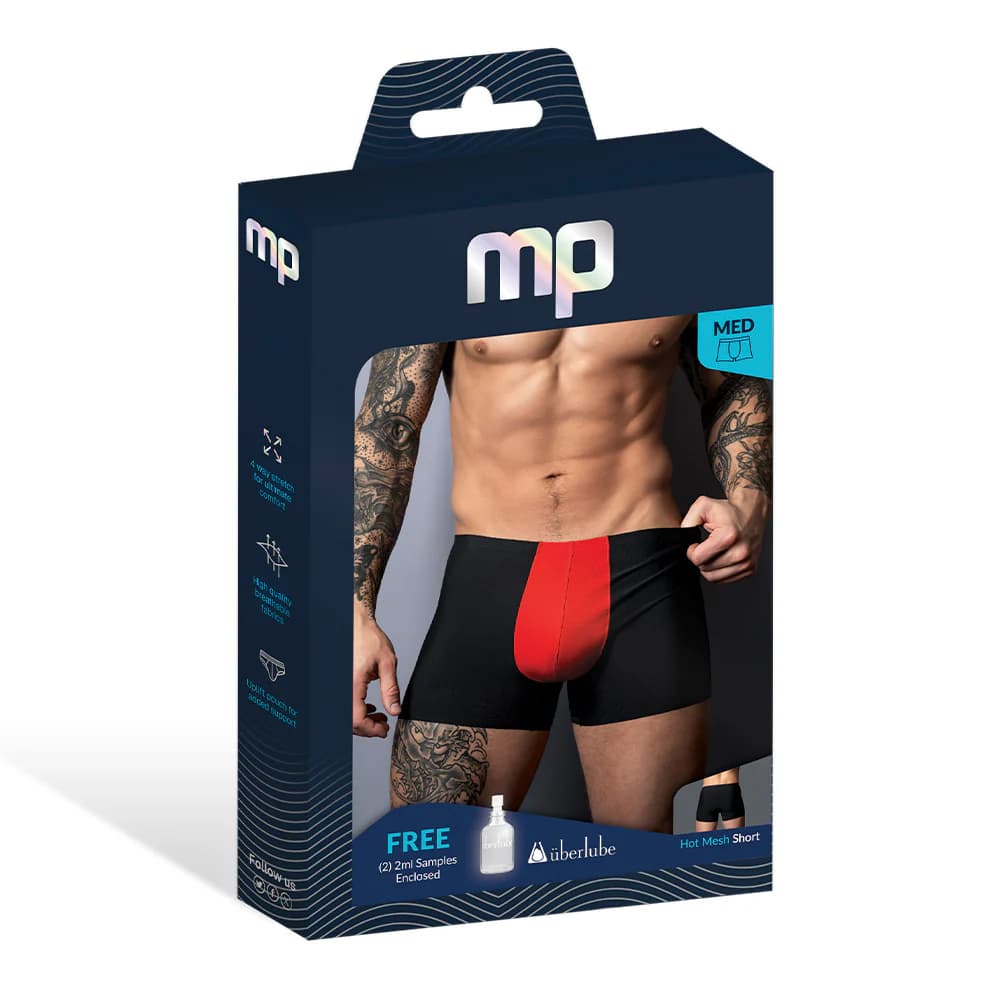 Male Power Hot Mesh Pouch Short Black/Red M thumbnail 6