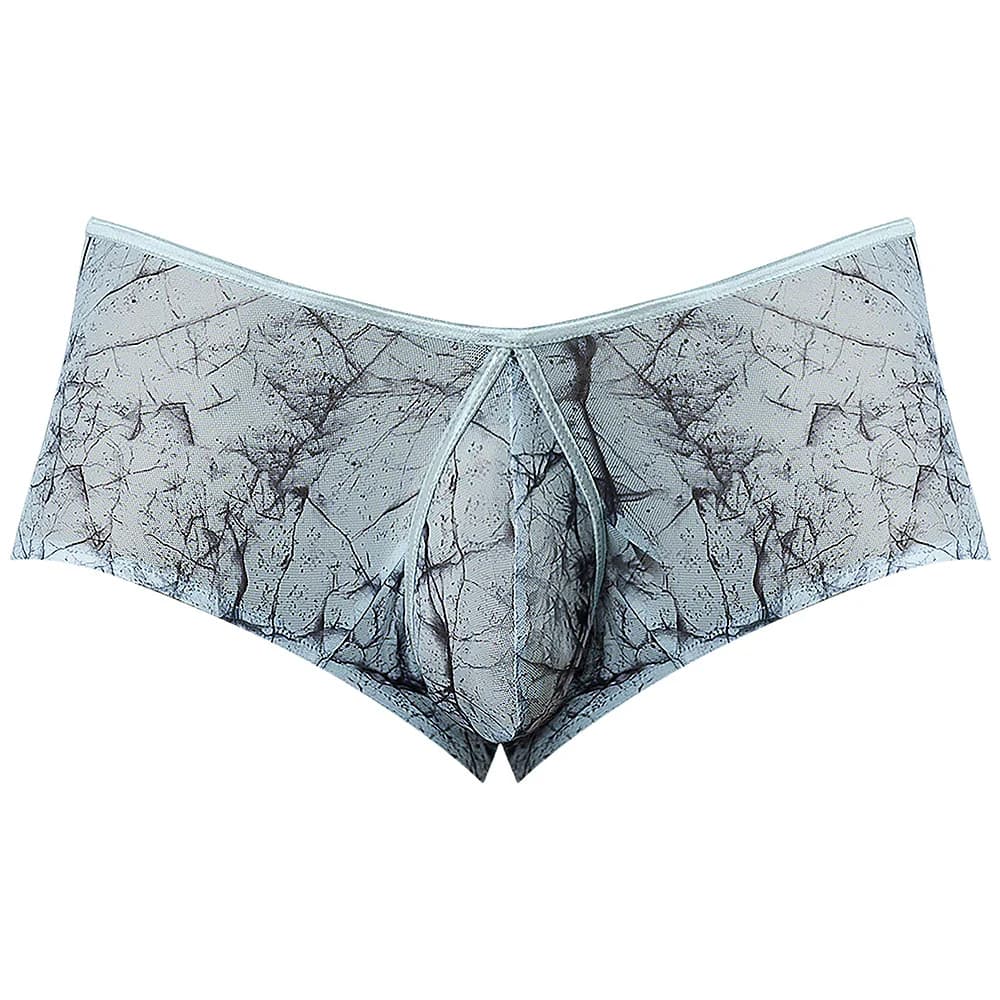 Male Power Marble Mesh Micro Mini Short Silver Blue S thumbnail 4