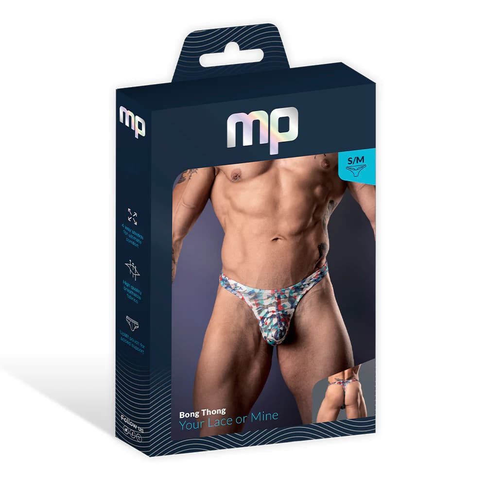 Male Power Your Lace Or Mine Bong Thong Geometric L/XL thumbnail 6