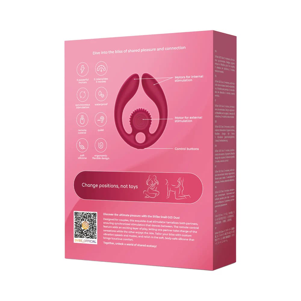 SVibe Snail GIZI Duo Couples Stimulator Burgundy thumbnail 10