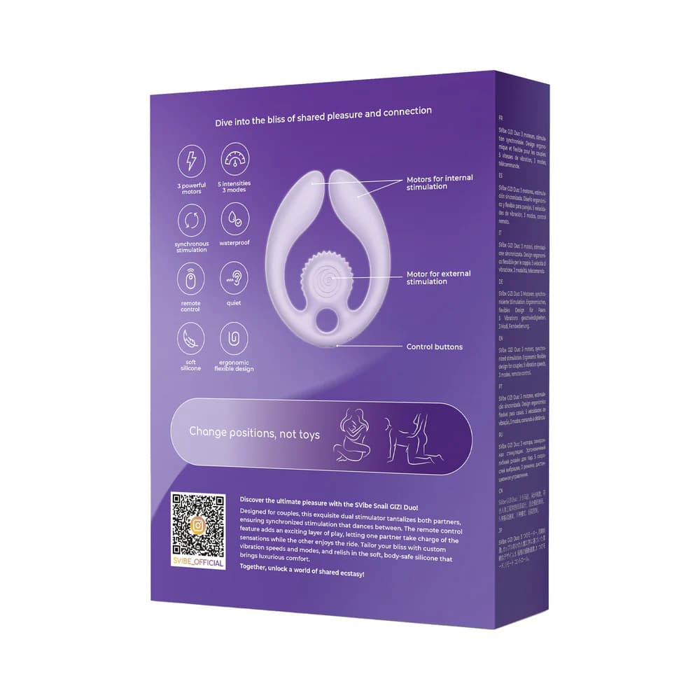 SVibe Snail GIZI Duo Couples Stimulator Lilac thumbnail 10